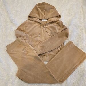 Juicy Couture Tan Velour Tracksuit